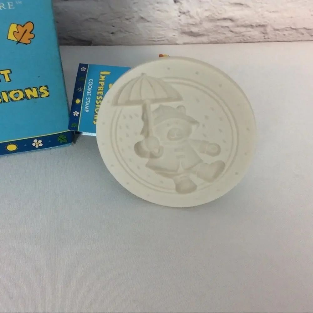 Sweet Impressions Cookie Stamp Bear w/Umbrella Baking Birthday Party Baby Shower